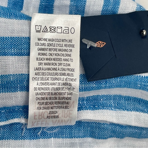 Hatley Isla Linen Dress XL French Stripes Blue White Cruise Resort Party - Picture 12 of 14